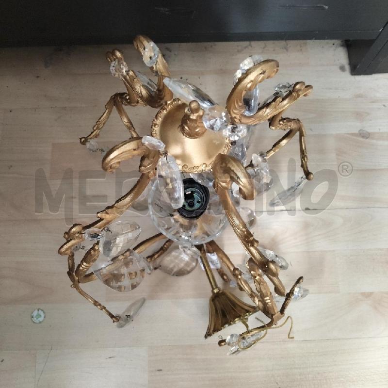 LAMPADARIO FERRO OTTONATO GOCCE VETRO  | Mercatino dell'Usato Domodossola 2