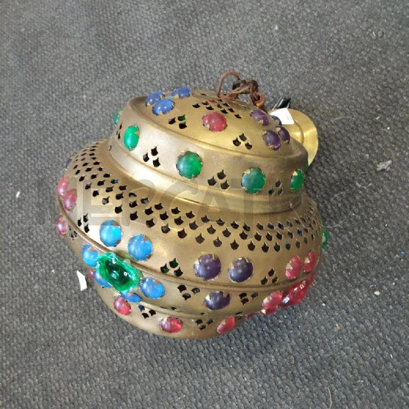 LAMPADARIO OTTONE PERLE COLORATE | Mercatino dell'Usato Domodossola 1