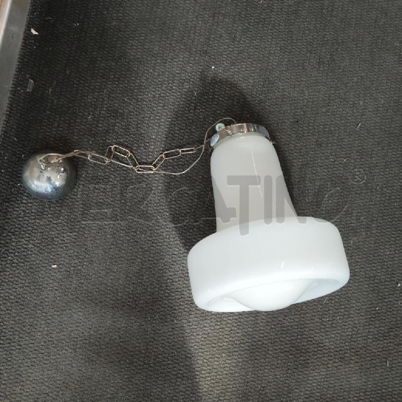 LAMPADARIO VETRO BIANCO PARTE METALLO  | Mercatino dell'Usato Domodossola 2