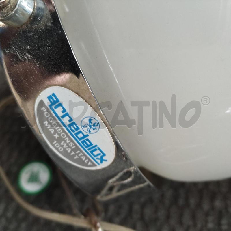 LAMPADARIO VETRO BIANCO PARTE METALLO  | Mercatino dell'Usato Domodossola 4
