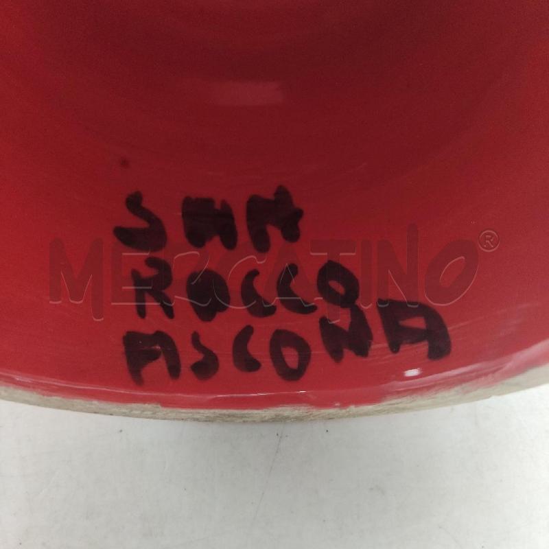 LAMPADA CERAMICA ROSSA CON LUMINO | Mercatino dell'Usato Domodossola 3