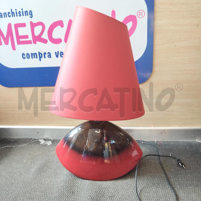 LAMPADA DA TAVOLO CERAMICA ROSSA MARRONE | Mercatino dell'Usato Domodossola 1