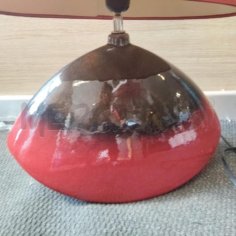 LAMPADA DA TAVOLO CERAMICA ROSSA MARRONE | Mercatino dell'Usato Domodossola 3