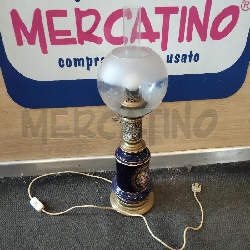 LAMPADA FIORI CERAMICA VIOLA VETRO TONDO | Mercatino dell'Usato Domodossola 1