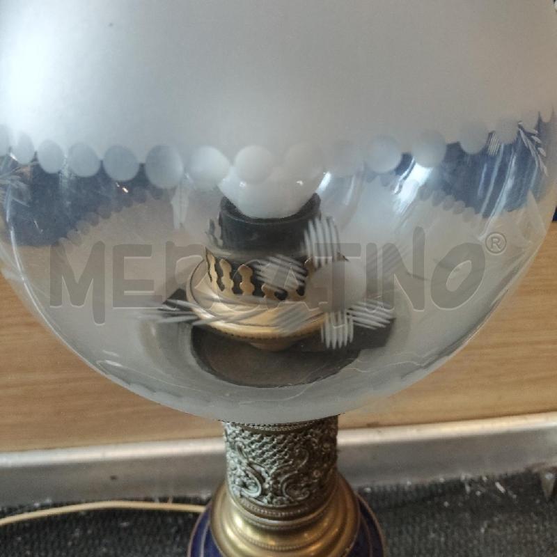 LAMPADA FIORI CERAMICA VIOLA VETRO TONDO | Mercatino dell'Usato Domodossola 3
