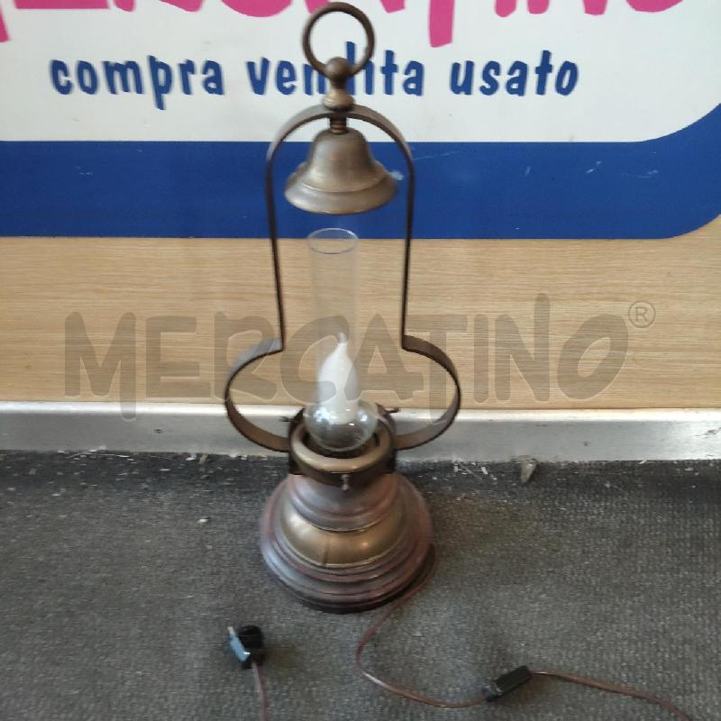 LAMPADA OTTONE VETRO  LAMPADINA FIAMMA | Mercatino dell'Usato Domodossola 1