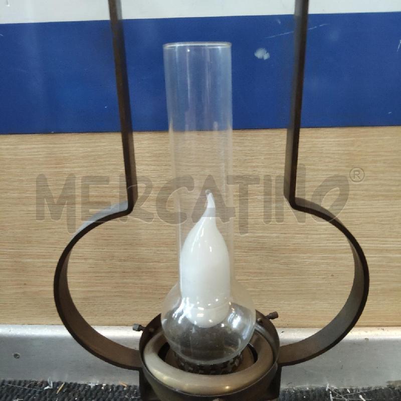 LAMPADA OTTONE VETRO  LAMPADINA FIAMMA | Mercatino dell'Usato Domodossola 2