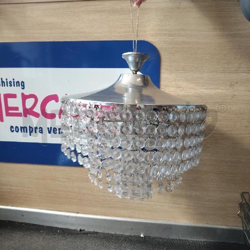 LAMPADA PIATTO ALLUMINIO GOCCE VETRO  | Mercatino dell'Usato Domodossola 3