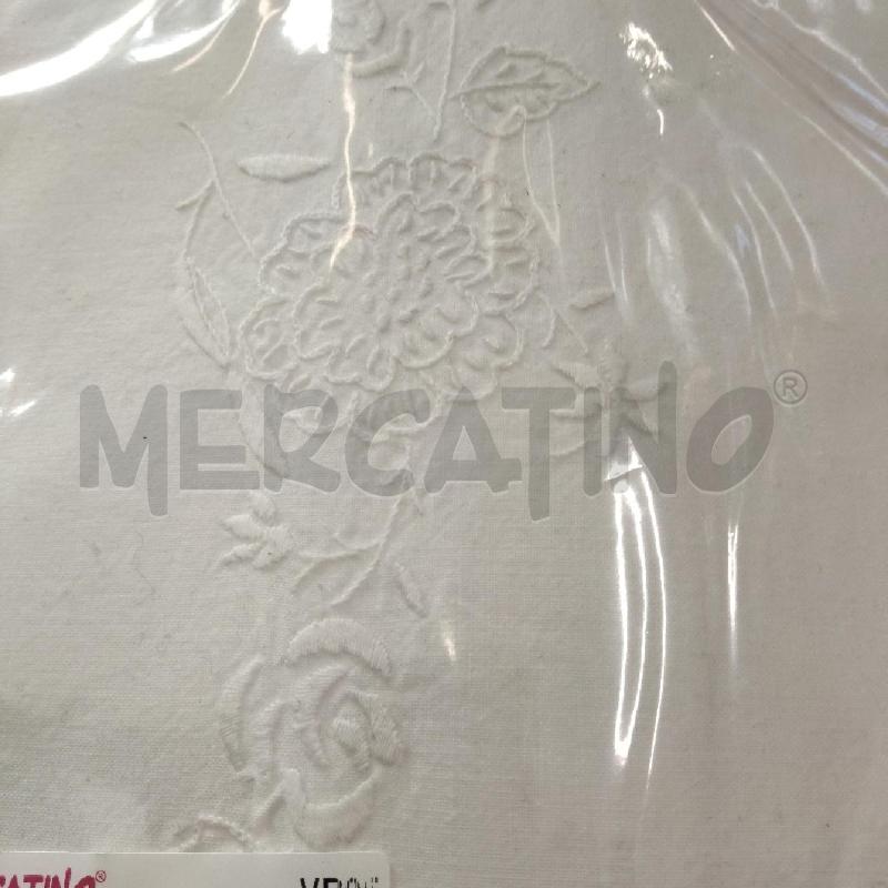 LENZUOLO MATRIMONIALE+2 FEDER RICAMO ROSA | Mercatino dell'Usato Domodossola 3