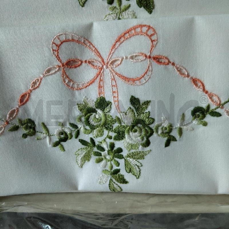 LENZUOLO MATRIMONIALE COMPLETO FIORE VERDE ARANCIONE | Mercatino dell'Usato Domodossola 2