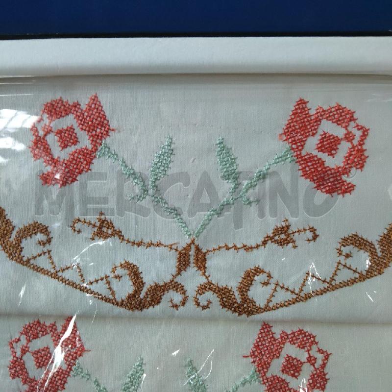 LENZUOLO MATRIMONIALE COMPLETO FIORI ROSA VERDI  | Mercatino dell'Usato Domodossola 2
