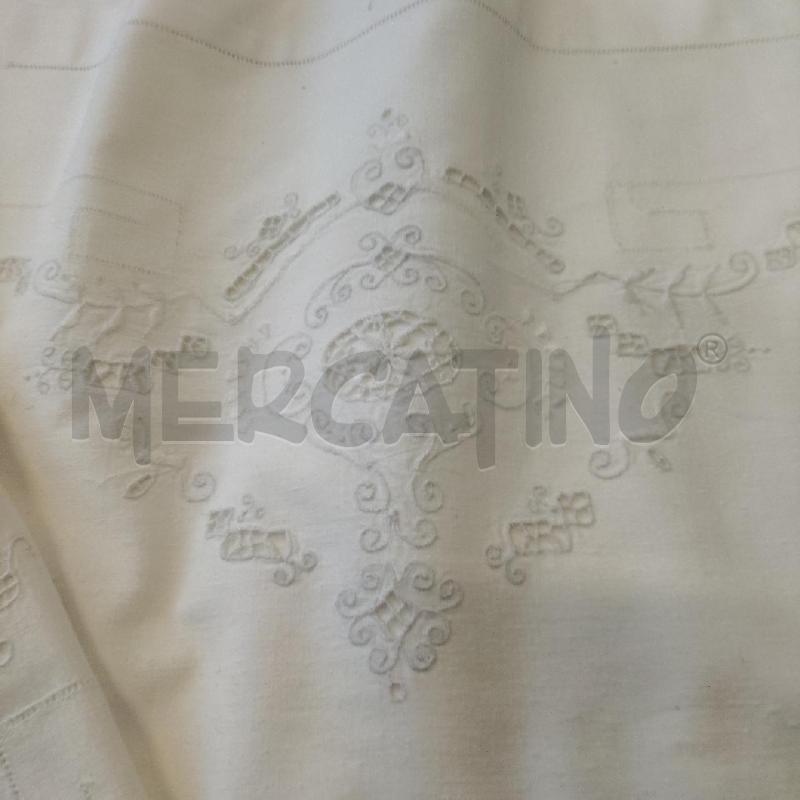 LENZUOLO MATRIMONIALE CON FEDERE BIANCO RICAMO | Mercatino dell'Usato Domodossola 3