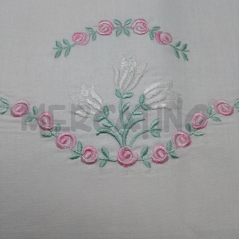 LENZUOLO MATRIMONIALE+FEDERE RICAMO FIORI ROSA | Mercatino dell'Usato Domodossola 2