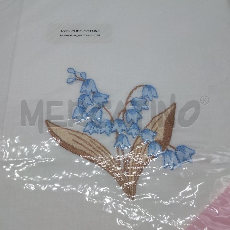 LENZUOLO MATRIMONIALE FIORE AZZURRO+FEDERE | Mercatino dell'Usato Domodossola 2
