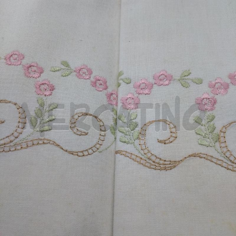 LENZUOLO MATRIMONIALE RICAMO FIORE ROSA+FEDERE | Mercatino dell'Usato Domodossola 2