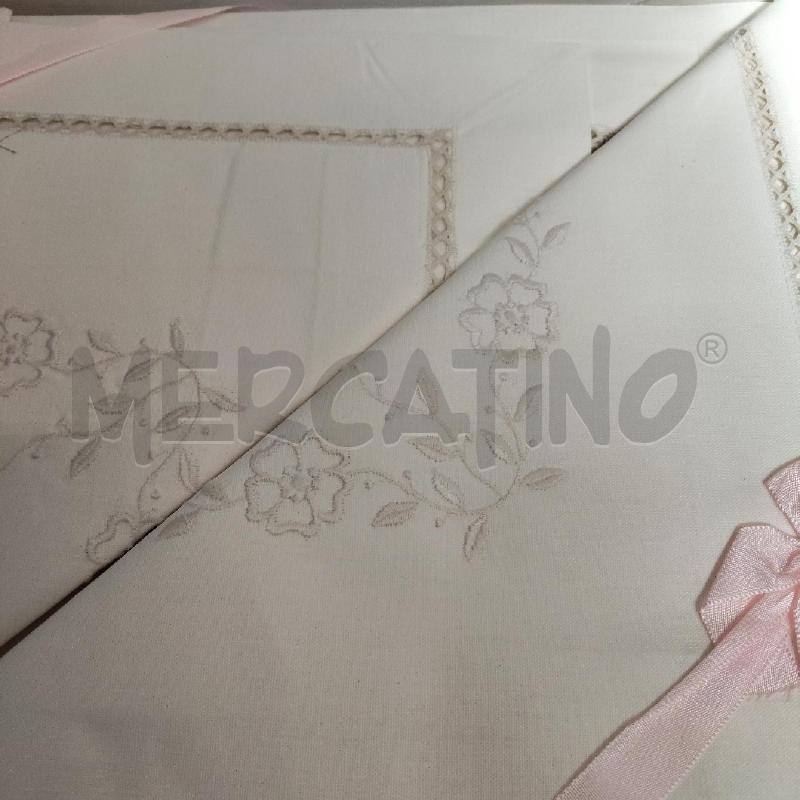 LENZUOLO MATRIMONIALE + 2 FEDERE ECRU RICAMO MIRAB | Mercatino dell'Usato Domodossola 3