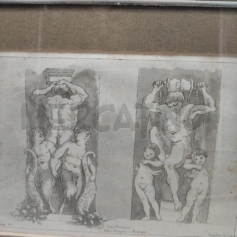 LITOGRAFIA ACQUARELLATA LOUIS CARRACHE PALAIS MAGNANI  | Mercatino dell'Usato Domodossola 2
