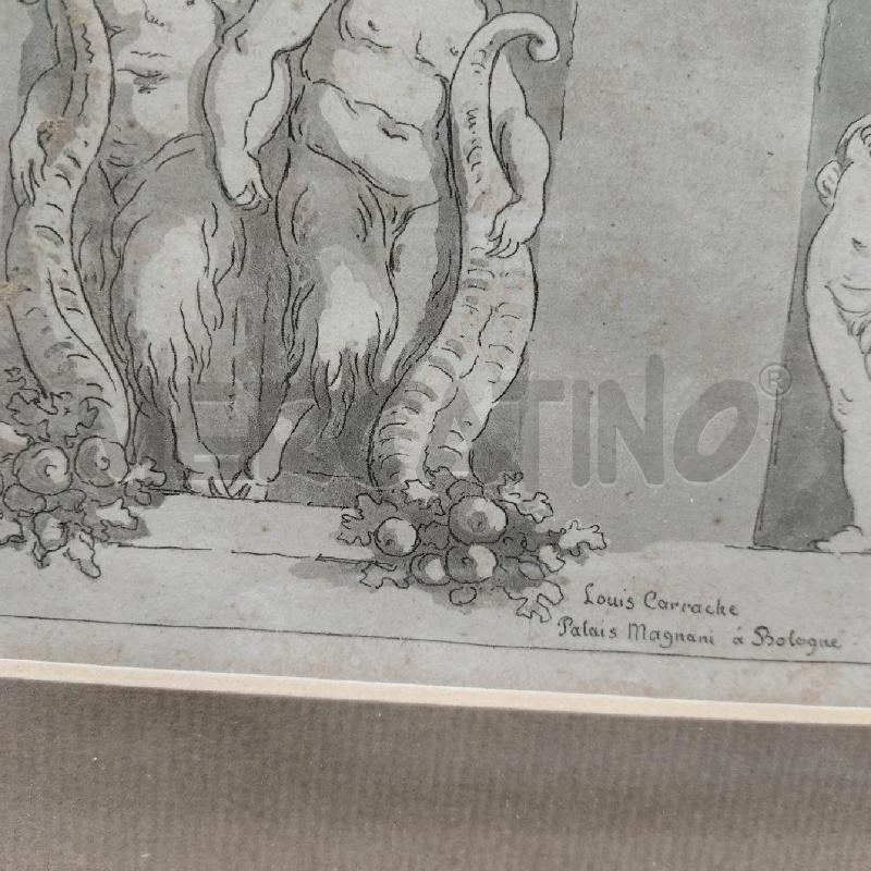 LITOGRAFIA ACQUARELLATA LOUIS CARRACHE PALAIS MAGNANI  | Mercatino dell'Usato Domodossola 3