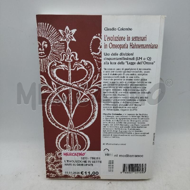 L'EVOLUZIONE IN SETTENARI IN OMEOPATIA HAHNEMANNIANA | Mercatino dell'Usato Domodossola 2