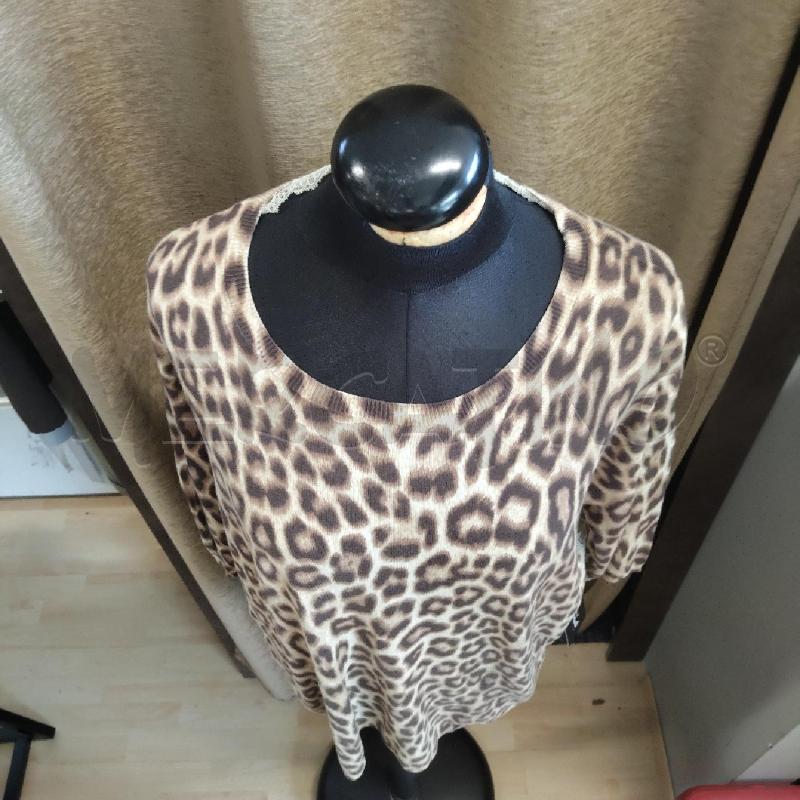 MAGLIA DONNA ANIMALIER TWIN SET INSERTI PIZZO  | Mercatino dell'Usato Domodossola 2