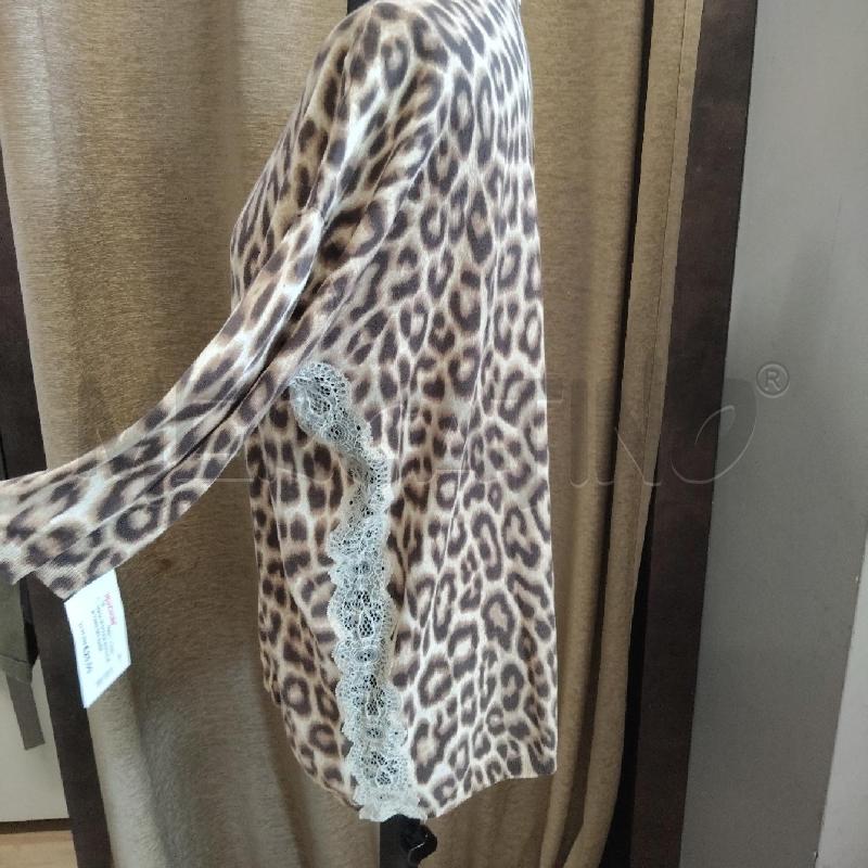MAGLIA DONNA ANIMALIER TWIN SET INSERTI PIZZO  | Mercatino dell'Usato Domodossola 3