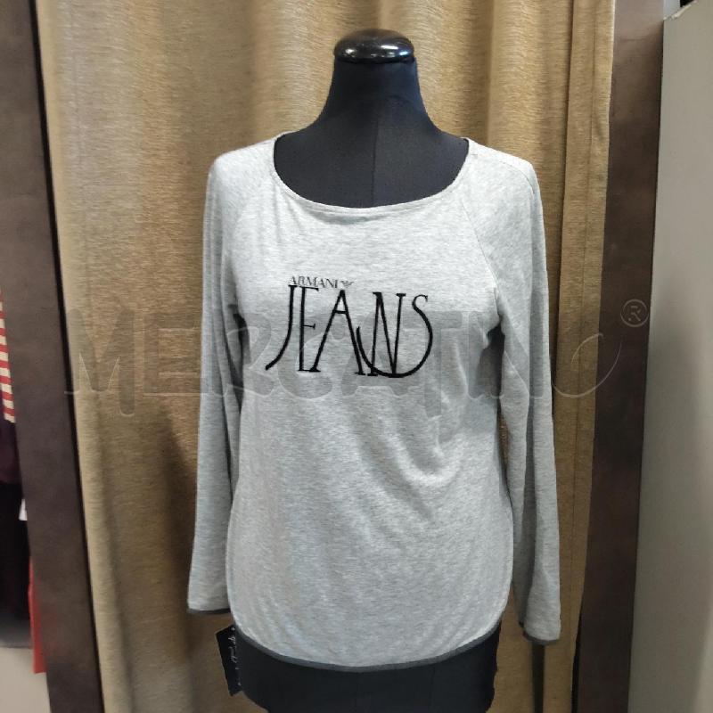 MAGLIA DONNA ARMANI GRIGIA SCRITTE NERE LARGA  | Mercatino dell'Usato Domodossola 1