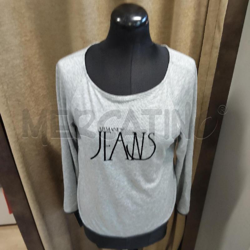 MAGLIA DONNA ARMANI GRIGIA SCRITTE NERE LARGA  | Mercatino dell'Usato Domodossola 2
