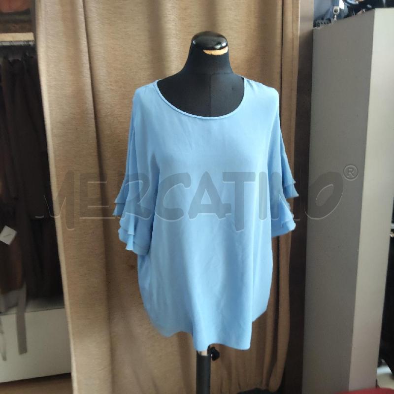 MAGLIA DONNA AZZURRA TWIN SET MANICA VOULANT | Mercatino dell'Usato Domodossola 1