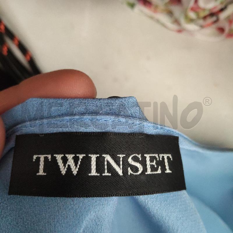 MAGLIA DONNA AZZURRA TWIN SET MANICA VOULANT | Mercatino dell'Usato Domodossola 4