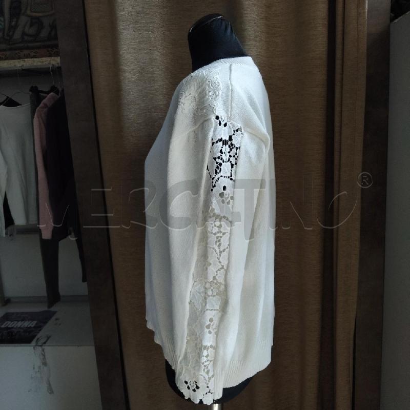 MAGLIA DONNA BIANCA MANICHE PIZZO FIORELLA RUBINO  | Mercatino dell'Usato Domodossola 3