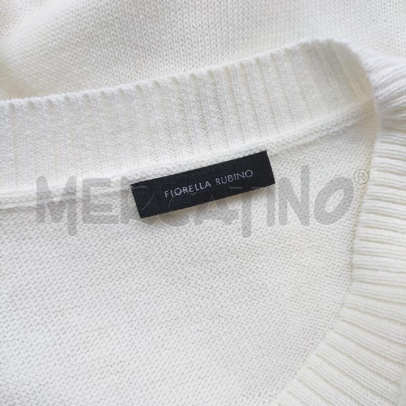 MAGLIA DONNA BIANCA MANICHE PIZZO FIORELLA RUBINO  | Mercatino dell'Usato Domodossola 4