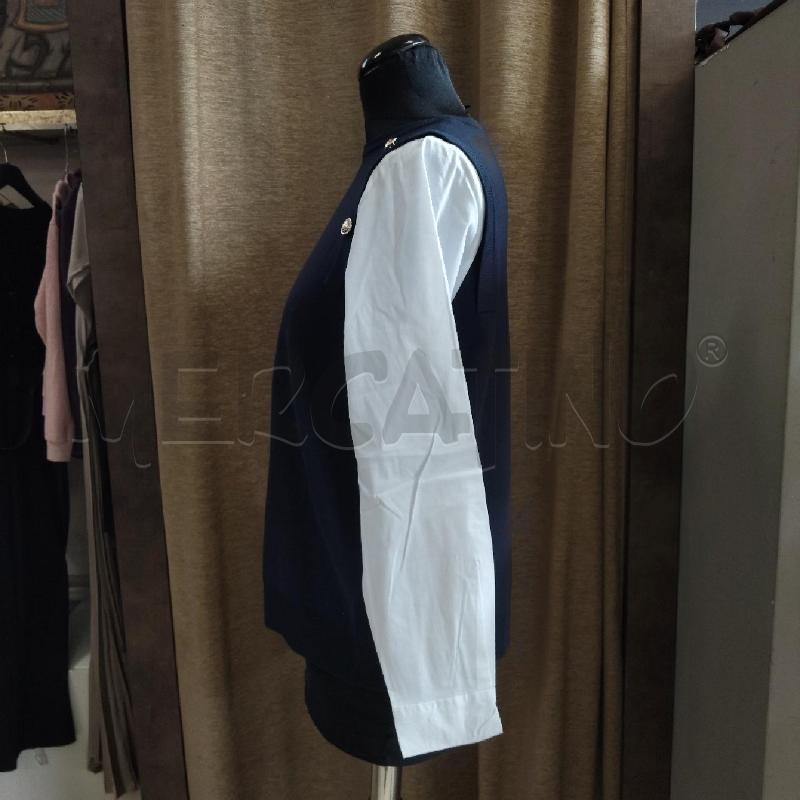 MAGLIA DONNA BLU MANICHE BIANCHE FIORELLA RUBINO | Mercatino dell'Usato Domodossola 4