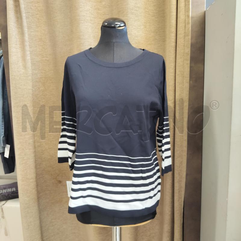 MAGLIA DONNA BLU RIGHE BIANCHE LUISA VIOLA | Mercatino dell'Usato Domodossola 1