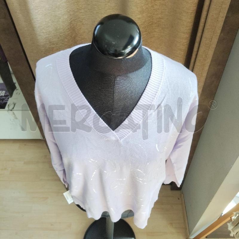 MAGLIA DONNA LILLA FIORI STRASS SCOLLO V FIORELLA RUBINO | Mercatino dell'Usato Domodossola 2