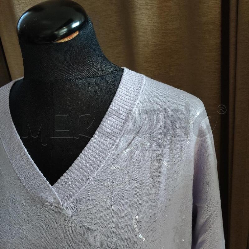 MAGLIA DONNA LILLA FIORI STRASS SCOLLO V FIORELLA RUBINO | Mercatino dell'Usato Domodossola 3