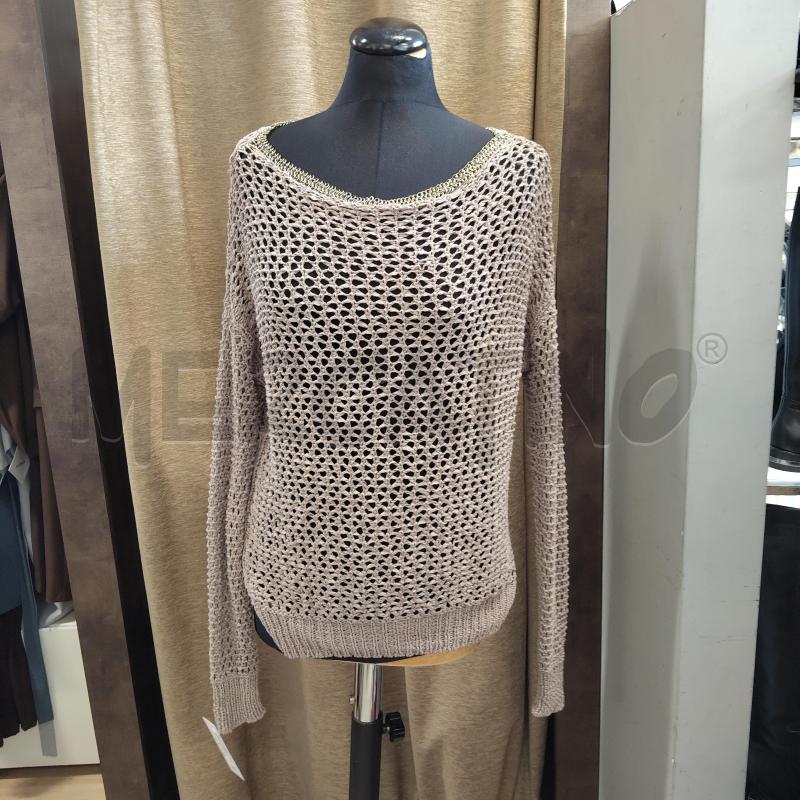 MAGLIA DONNA LIU JO TRAFORATA BEIGE COLLANA SCOLLO BARCA | Mercatino dell'Usato Domodossola 1