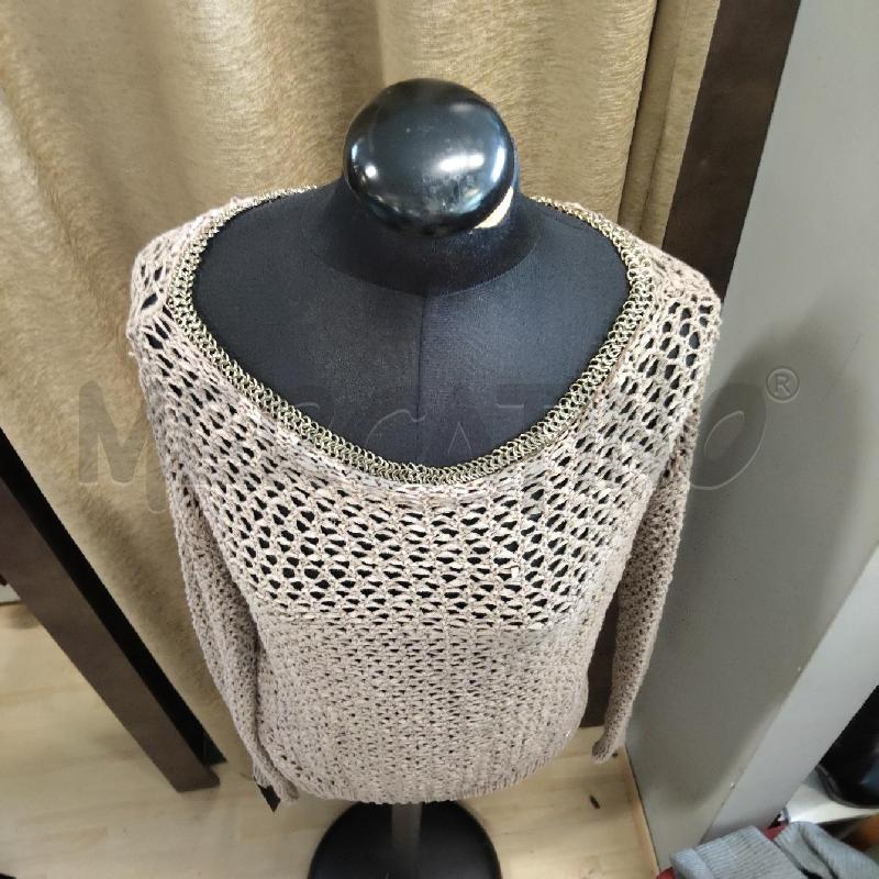 MAGLIA DONNA LIU JO TRAFORATA BEIGE COLLANA SCOLLO BARCA | Mercatino dell'Usato Domodossola 2