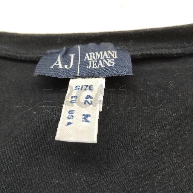 MAGLIA DONNA NERA M.L. ARMANI STRASS E SCRITTE | Mercatino dell'Usato Domodossola 3