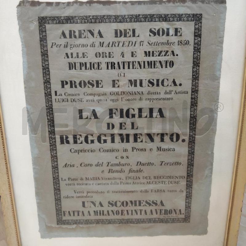 MANIFESTO TEATRALE LA FIGLIA DEL REGGIMENTO  | Mercatino dell'Usato Domodossola 2