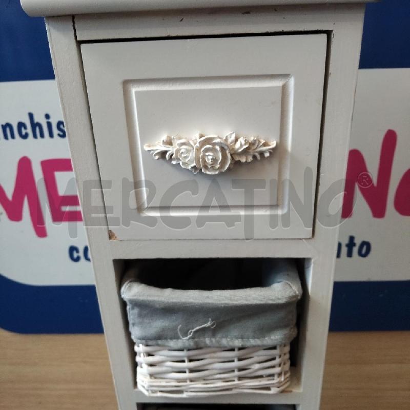 MOBILETTO BIANCO COLONNA 4 CESTINI UN CASSETTO | Mercatino dell'Usato Domodossola 3