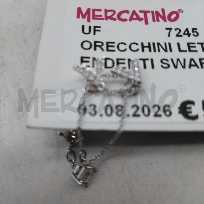 ORECCHINI LETTERA V PENDENTI SWAROVSKI | Mercatino dell'Usato Domodossola 1