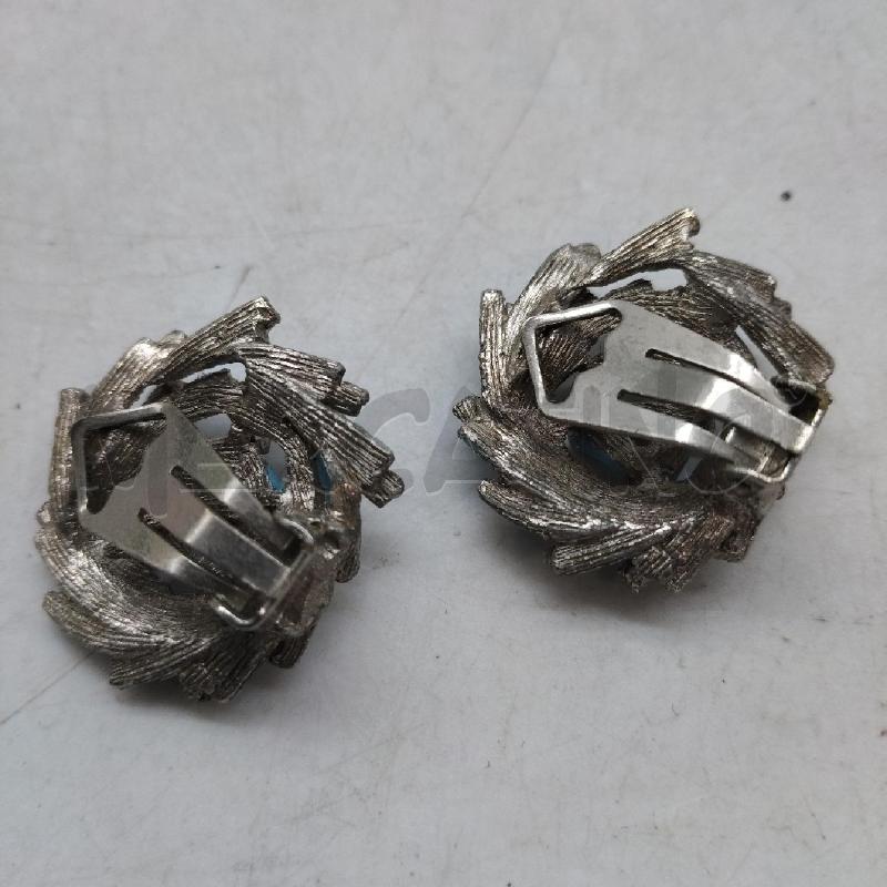 ORECCHINI VINTAGE CLIP AZZURRI METALLO  | Mercatino dell'Usato Domodossola 2
