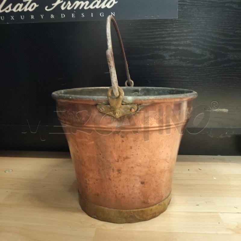 PAIOLO RAME ALTO BORDO CESELLATO FONDO OTTONE | Mercatino dell'Usato Domodossola 3