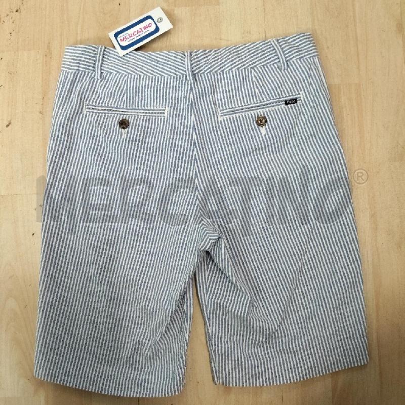 PANTALONCINO BAMBINO RIGATO BIANCO AZZURRO POLO  | Mercatino dell'Usato Domodossola 4