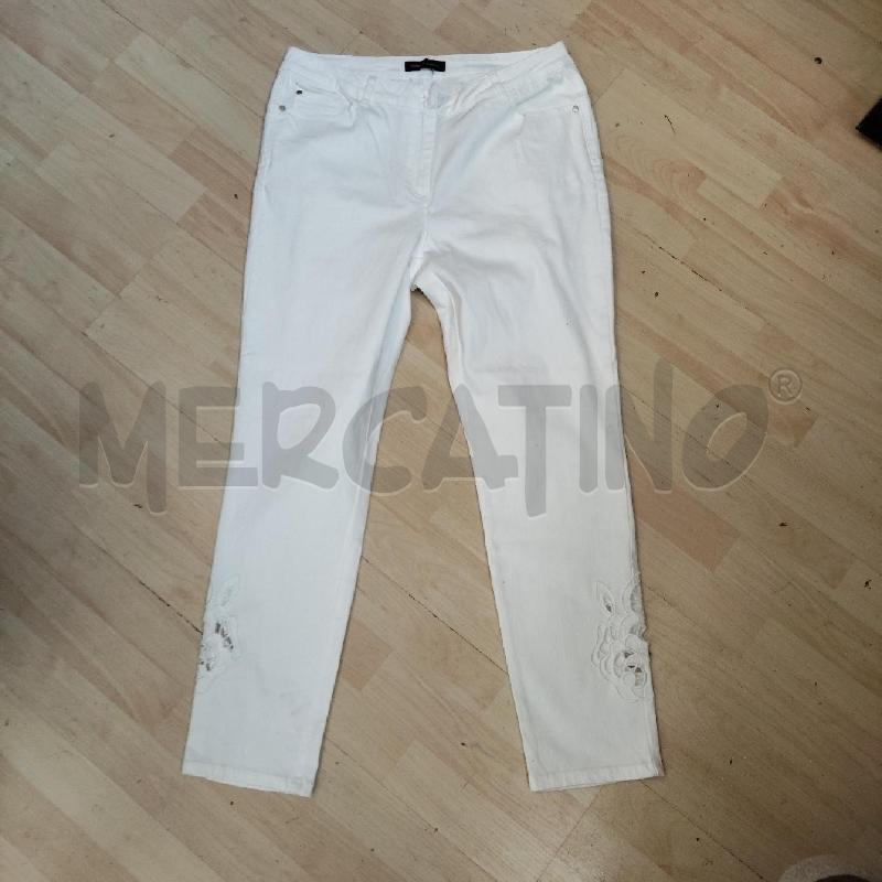 PANTALONE DONNA BIANCO FIORELLA RUBINO FIORE TRAFORATO | Mercatino dell'Usato Domodossola 1