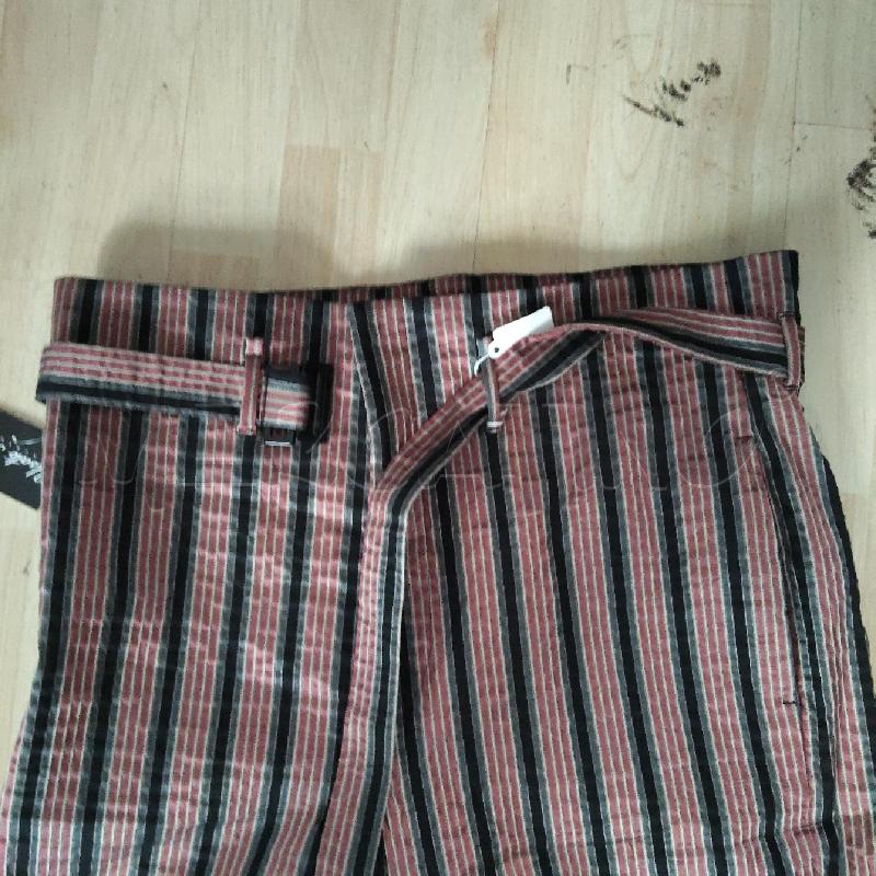 PANTALONE DONNA PT01 WOMAN PANTS RIGATO BORDEAUX NERO  | Mercatino dell'Usato Domodossola 2