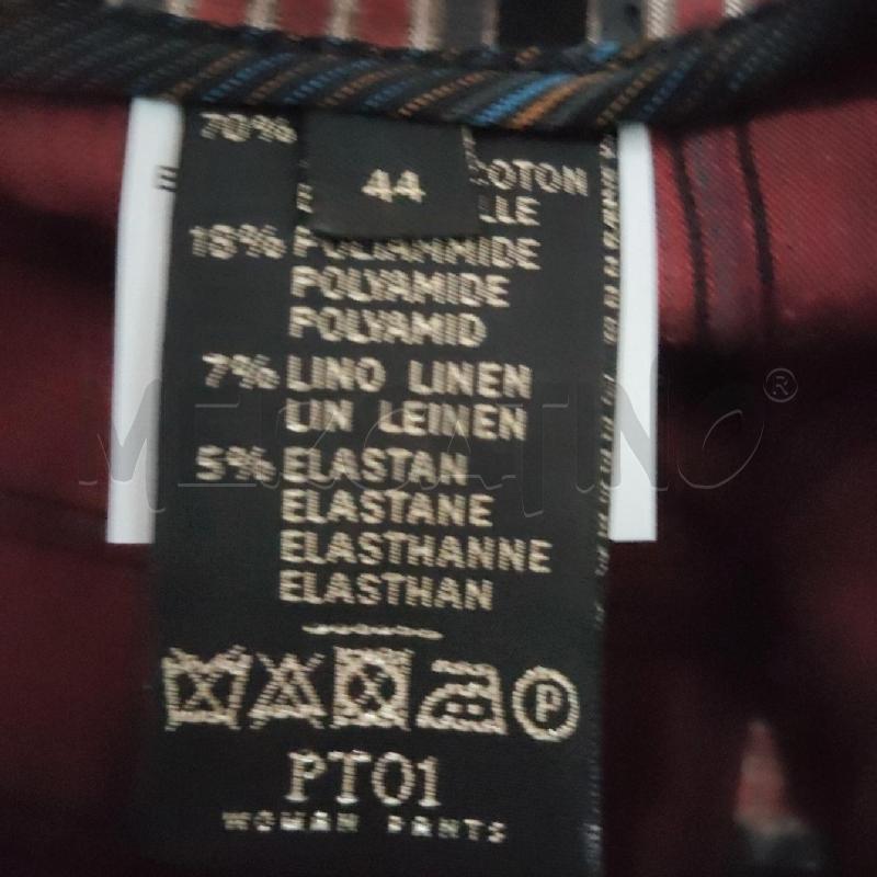 PANTALONE DONNA PT01 WOMAN PANTS RIGATO BORDEAUX NERO  | Mercatino dell'Usato Domodossola 4