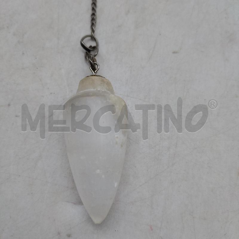 PENDOLINO PIETRA SELENITE CATENA CON PIETRINE | Mercatino dell'Usato Domodossola 2