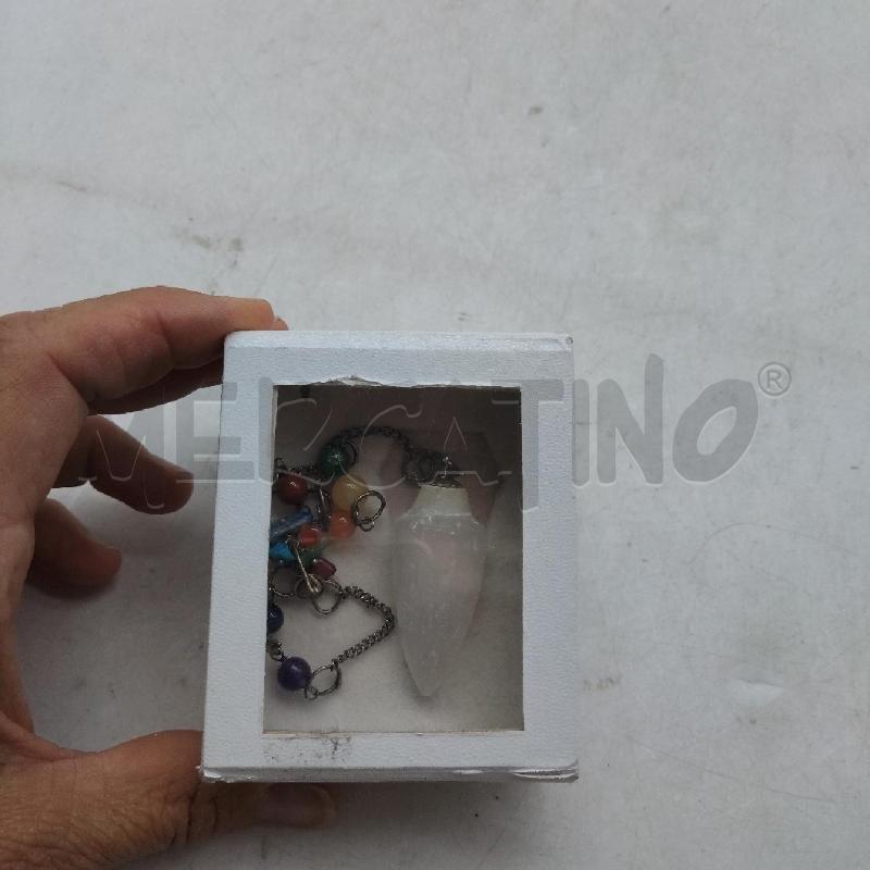 PENDOLINO PIETRA SELENITE CATENA CON PIETRINE | Mercatino dell'Usato Domodossola 4