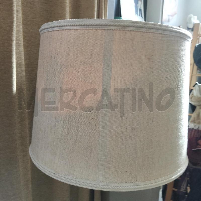 PIANTANA VINTAGE FUSTO METALLO BASE MARMO CAPPELLO BEIGE | Mercatino dell'Usato Domodossola 4